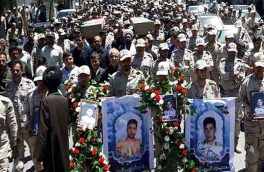 پیکر ۲ شهید مرزبانی در سردشت تشییع شد